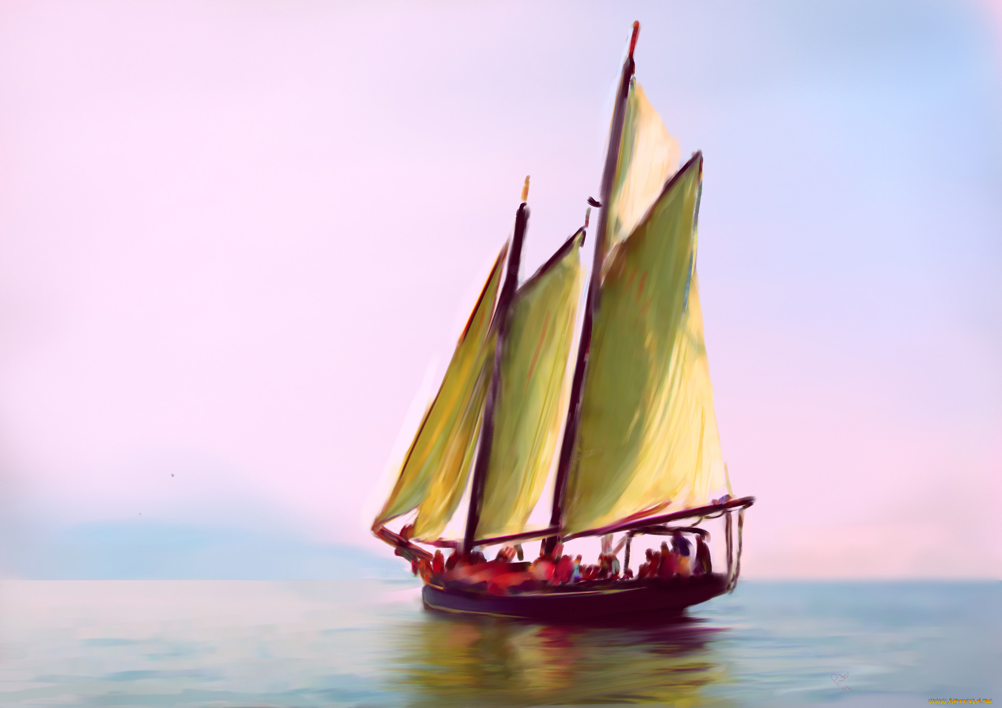 Sailing art. Парус на лодке. Корабль с цветными парусами. Часы-картина "море". Цветные паруса.